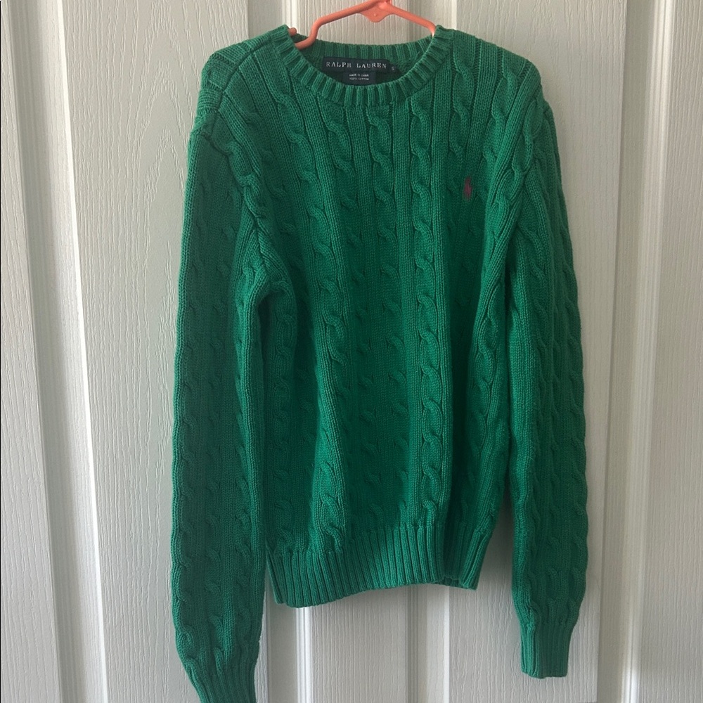 Ralph Lauren  Green w/ pink pony Crewneck Sweater